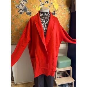 Eileen Fisher Woman Orange Lory Boiled Wool Jersey Jacket Plus 3X